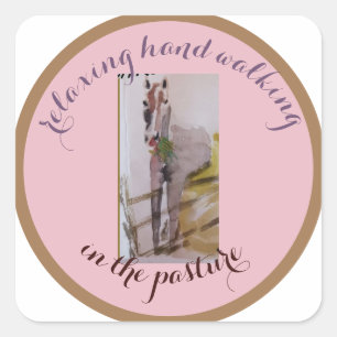 relaxing hand walk square sticker