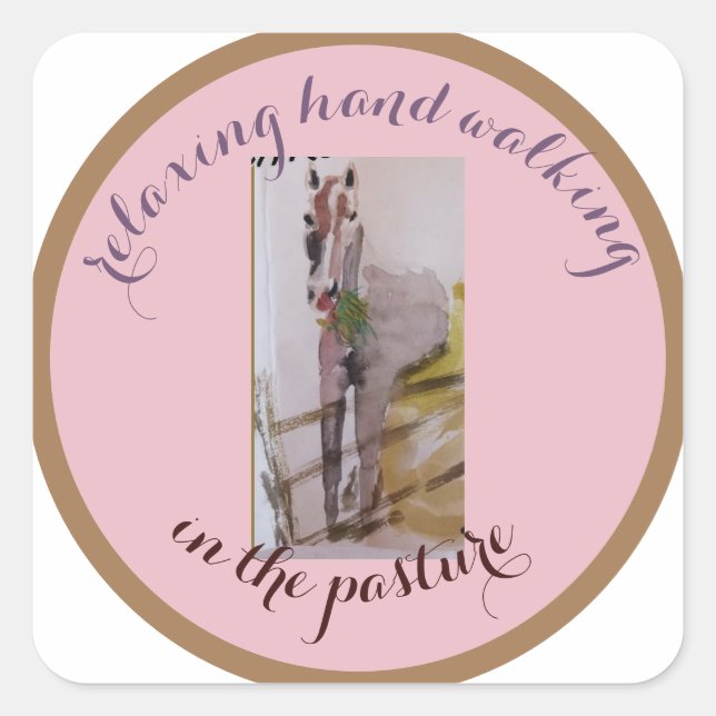 relaxing hand walk square sticker (Front)