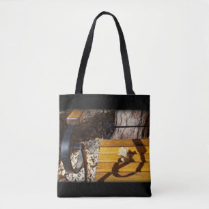 Relaxing in the autumn sun tote bag