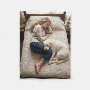 Relaxing Indoors With Loyal Dog Fleece Blanket