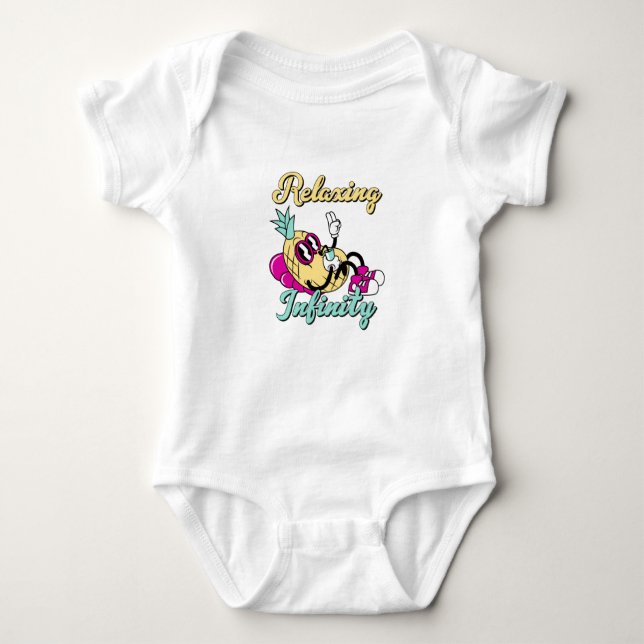 Relaxing Infinity Pineapple | Cute Design Baby Bodysuit (Front)