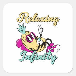 Relaxing Infinity Pineapple Cute Design Square Sticker