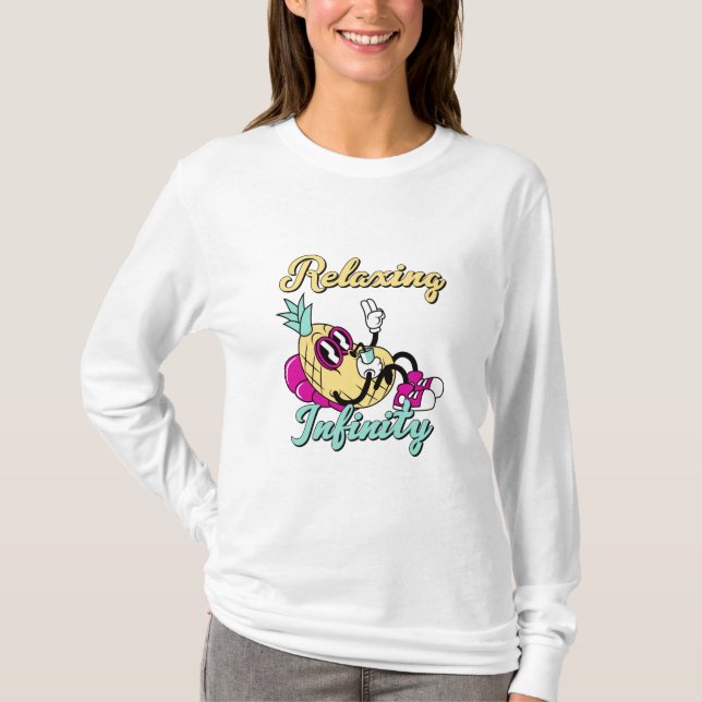 Relaxing Infinity Pineapple | Cute Design T-Shirt (Front)