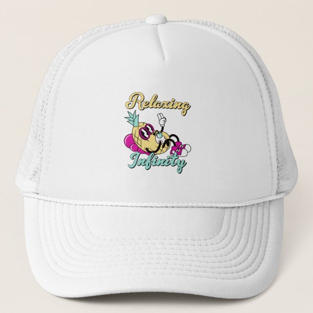 Relaxing Infinity Pineapple | Cute Design Trucker Hat (Front)