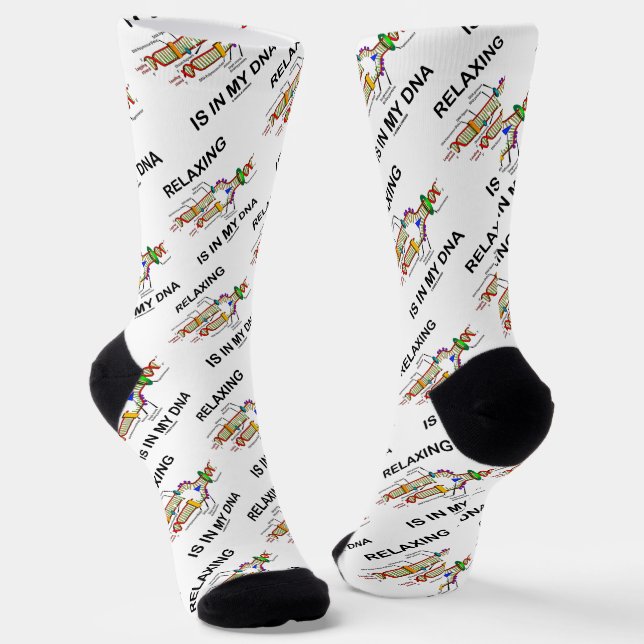 Relaxing Is In My DNA Molecular Biology Humour Socks (Angled)