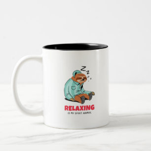 Relaxing Is My Spirit Animal Two-Tone Coffee Mug