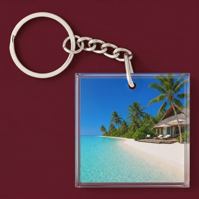 Relaxing Island Beach Key Ring (Creator Uploaded)
