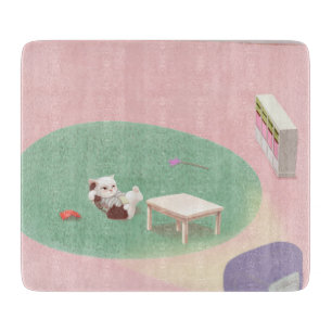 Relaxing Kitten in Living Room Cutting Board