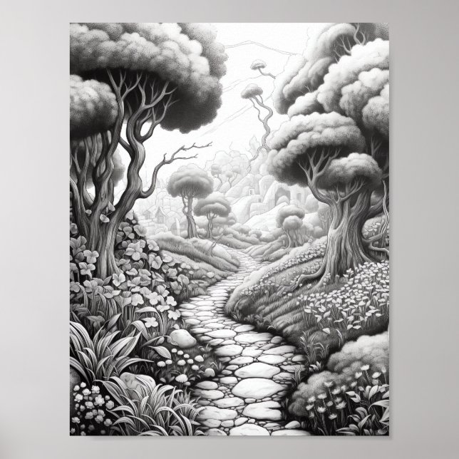 Relaxing Landscape Colouring Poster (Front)