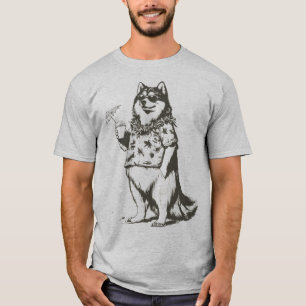 Relaxing Malamute with Cocktail SUMMER HAWAI VIBE T-Shirt