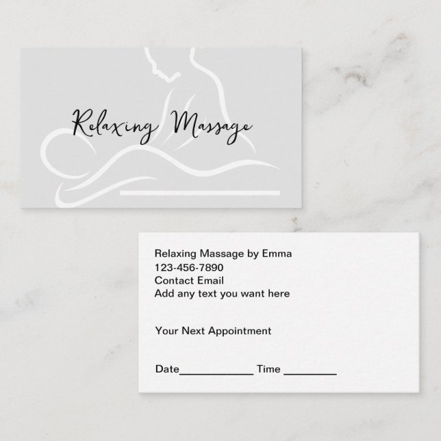 Relaxing Massage Appointment Reminder Cards (Front/Back)