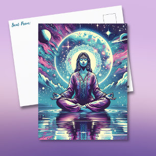 Relaxing Meditation Space and Reflection Postcard