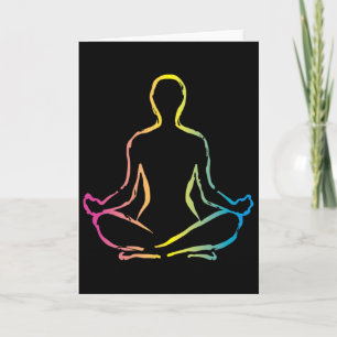 Relaxing Meditation Zen Yoga Sukhasana Pose Design Card
