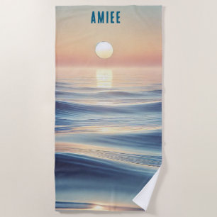 Relaxing Ocean and Sunrise Beach Towel