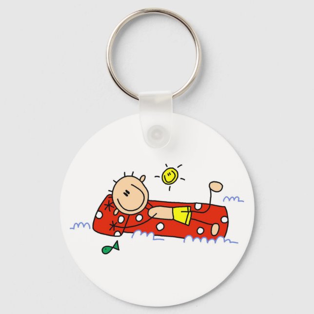 Relaxing on Air Mattress Key Ring (Front)