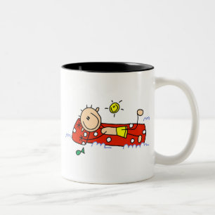 Relaxing on Air Mattress Two-Tone Coffee Mug