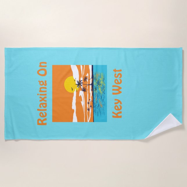 Relaxing On Key West - Nautical Beach Towel (Front)