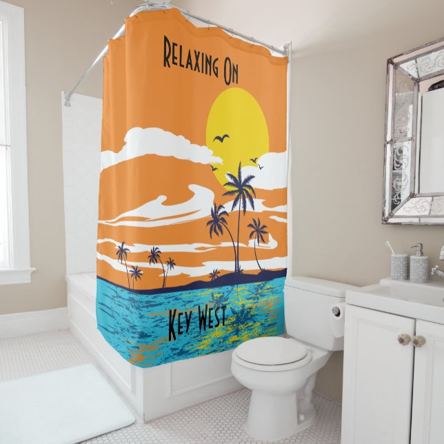Relaxing On Key West - Nautical Shower Curtain (In Situ)