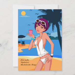 Relaxing On The Beach Bachelorette Party Invitatio Invitation