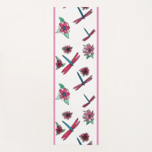 Relaxing Pink Dragonflies Yoga Mat