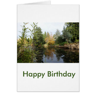 relaxing pond birthday greeting card