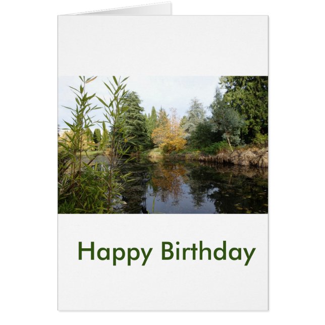 relaxing pond birthday greeting card (Front)