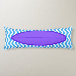 Relaxing Purple Blue Waves Surfing Body Pillow