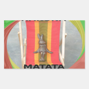 Relaxing Rabbit Vector Artwork Print Design Rectangular Sticker