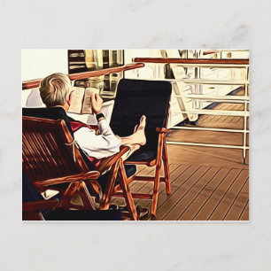 Relaxing Reader - postcard