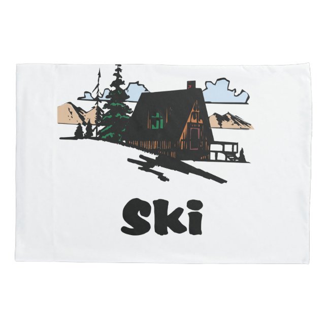 Relaxing Ski Lodge Pillowcase (Back)