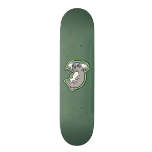 Relaxing Smile Grey Koala Green Drawing Design Skateboard