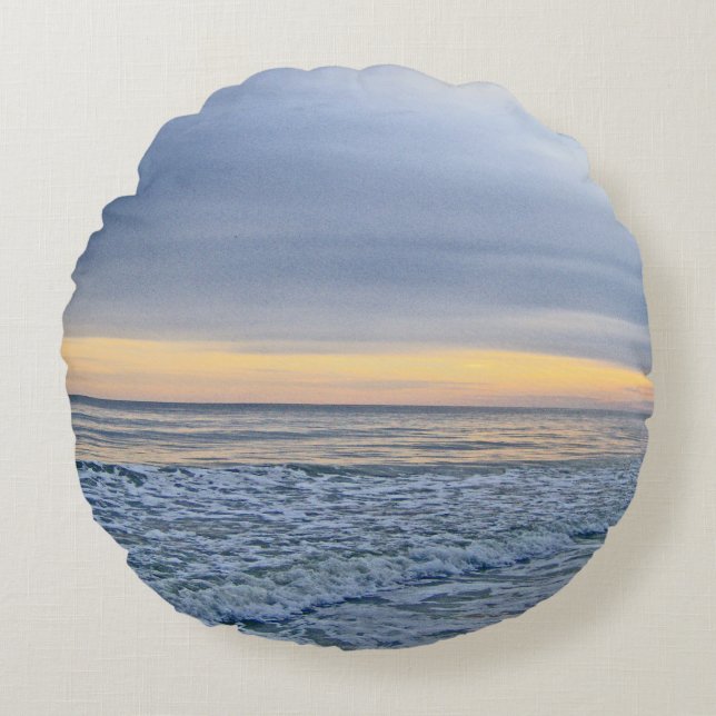Relaxing Sunset by the Sea Round Cushion (Front)