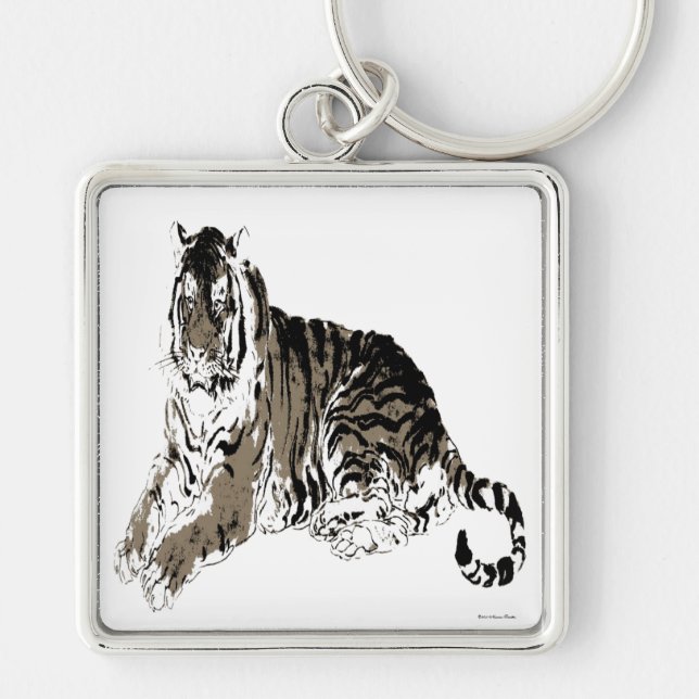 Relaxing Tiger Keychain (Front)