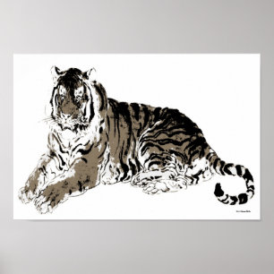 Relaxing Tiger Poster