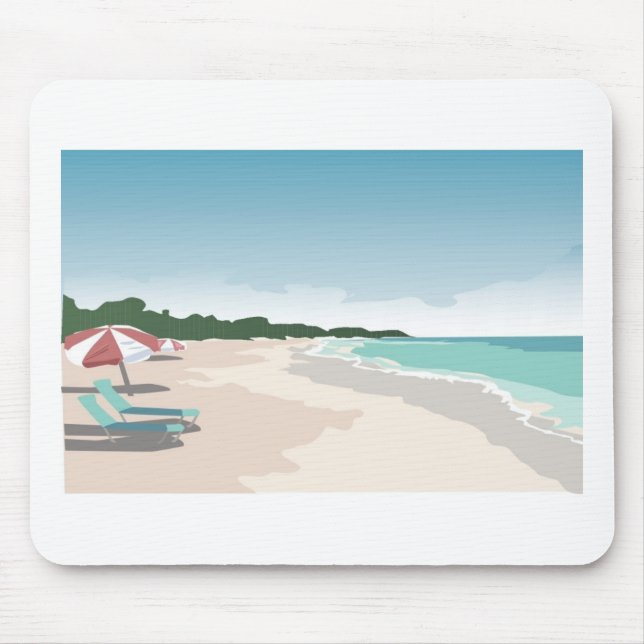 Relaxing Tropical Beach Scene Mouse Pad (Front)