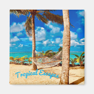 Relaxing Tropical Caribbean Island Beach Magnet