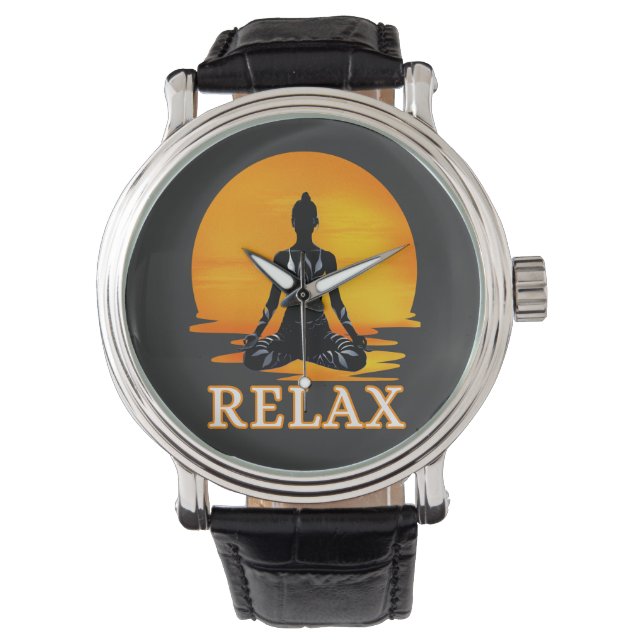 Relaxing Yoga Sunset Meditation Watch (Front)