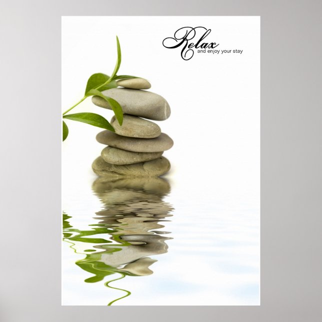Relaxing Zen Stone Reflection Poster (Front)