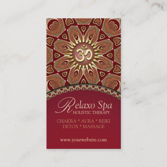 Relaxo Spa Yoga Om New Age Business Cards (Front)