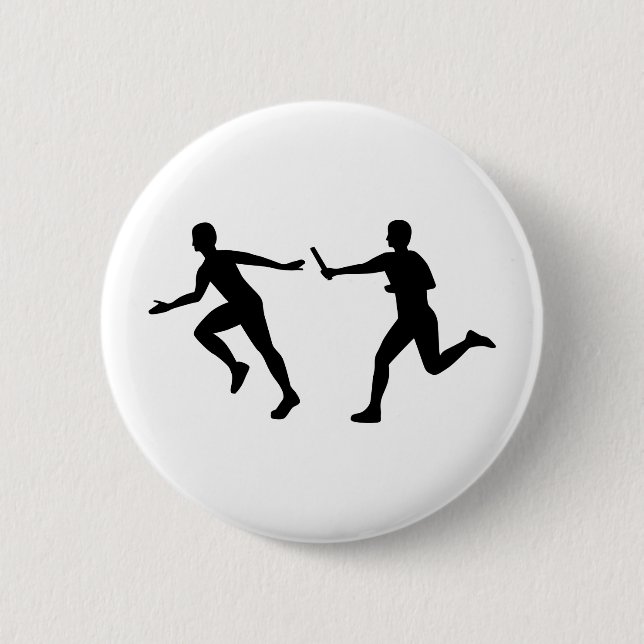 Relay race 6 cm round badge (Front)