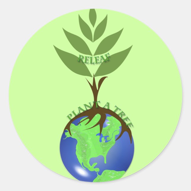 ReLeaf Plant A Tree Classic Round Sticker (Front)