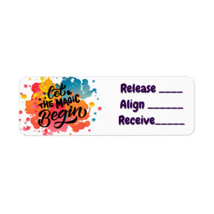 Release, Align, Receive Journal Lables Return Address Label