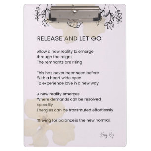 Release and let go - self love poem poetry clipboard