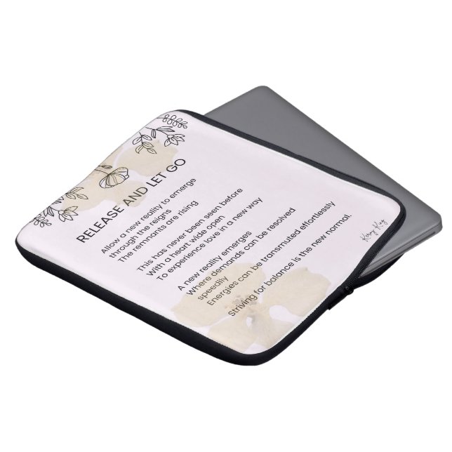 Release and let go - self love poem poetry  laptop sleeve (Front Top)