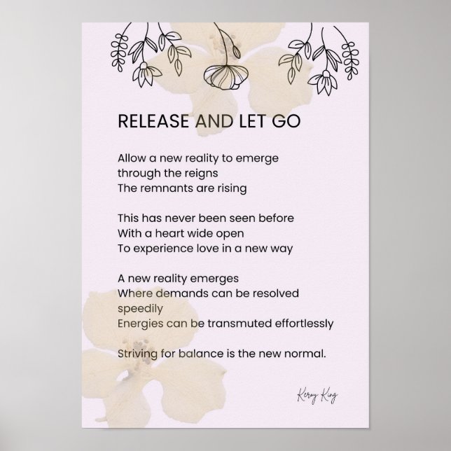 Release and let go - self love poem poetry  poster (Front)