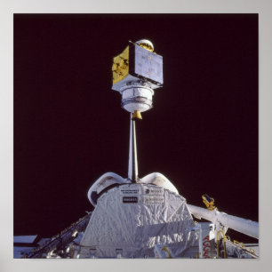 Release of SATCOM KU-2 Satellite from Atlantis Poster