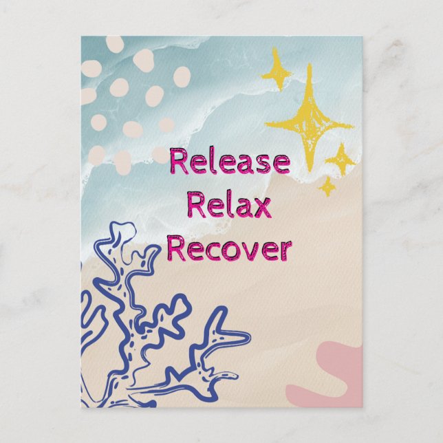 Release, Relax. Recover on a flat card (Front)