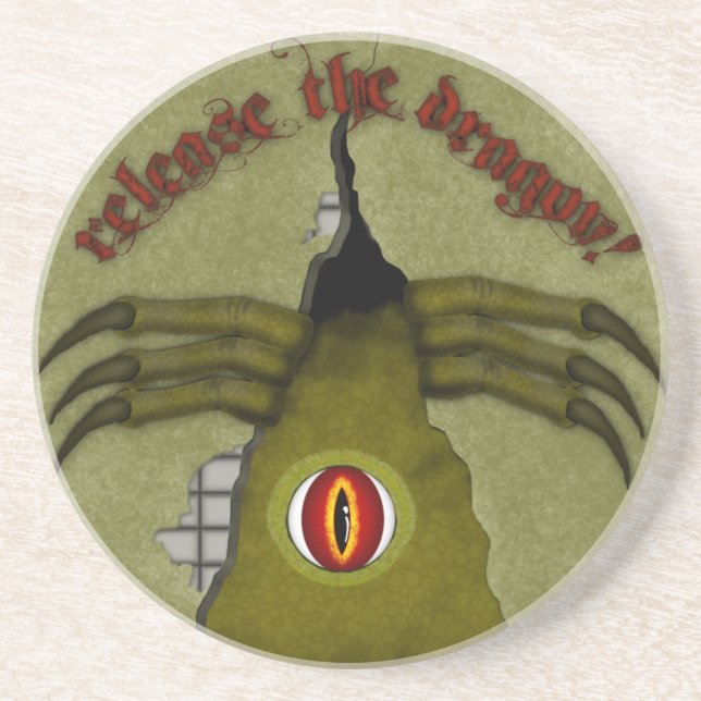 Release The Dragon! Digital Art Coaster (Front)