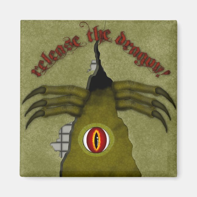 Release The Dragon! Digital Art Magnet (Front)