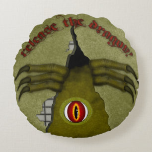 Release The Dragon! Digital Art Round Cushion